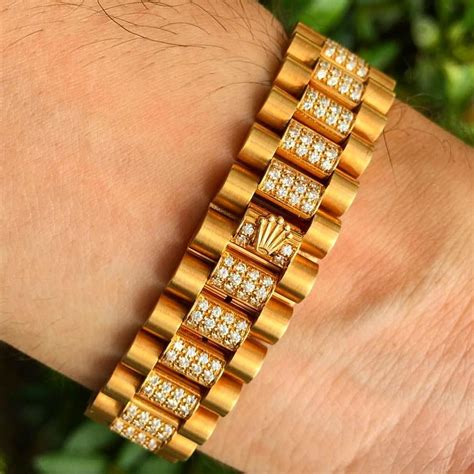 gold rolex style bracelet